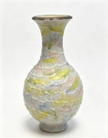 Hand-Thrown Pastel Ceramic Vase, Unique Crackled Textured Glaze Decorative Vase, Tabletop Centerpiece for Living Room Entryway Bedroom, Housewarming Gift