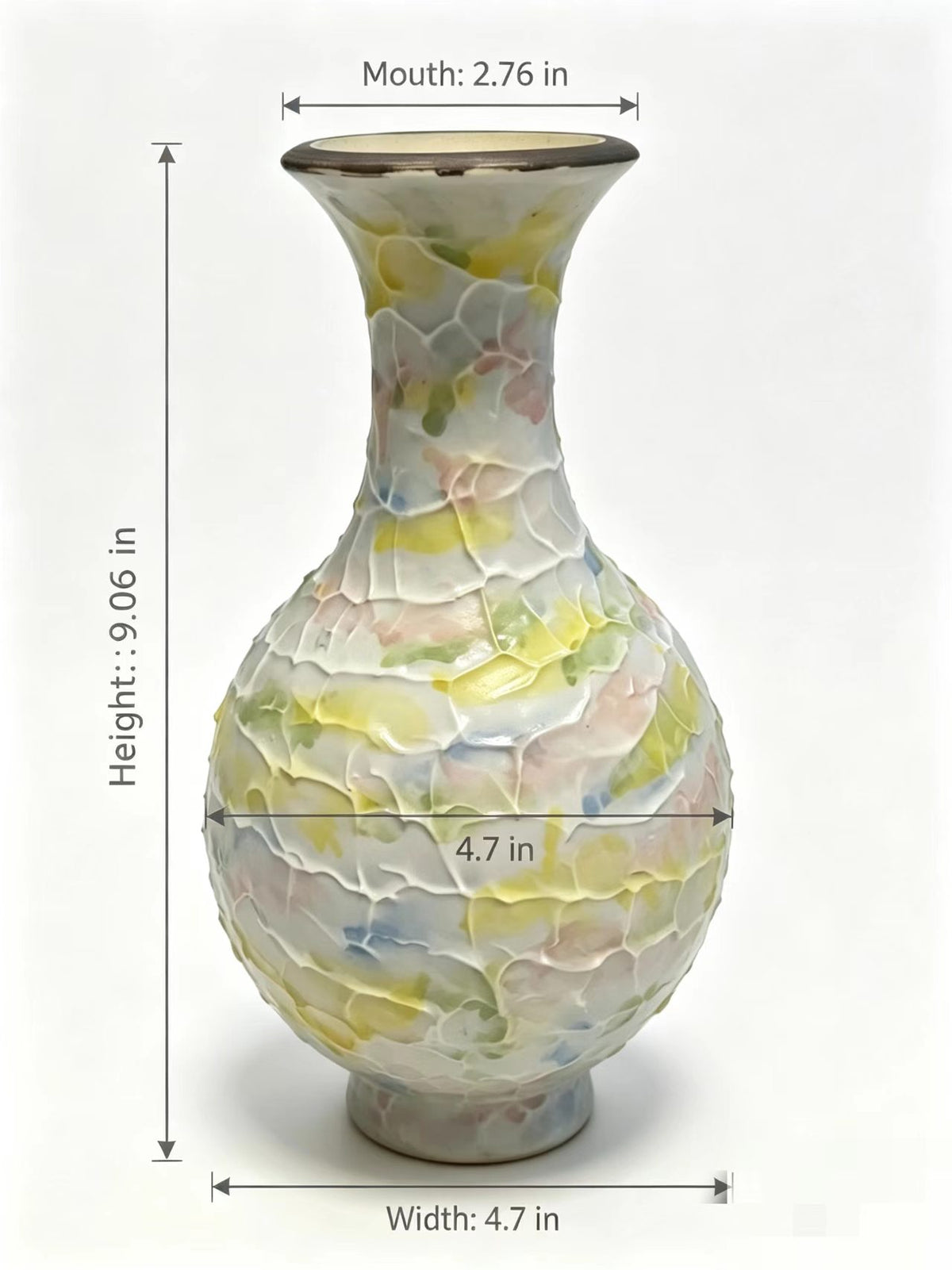 Hand-Thrown Pastel Ceramic Vase, Unique Crackled Textured Glaze Decorative Vase, Tabletop Centerpiece for Living Room Entryway Bedroom, Housewarming Gift